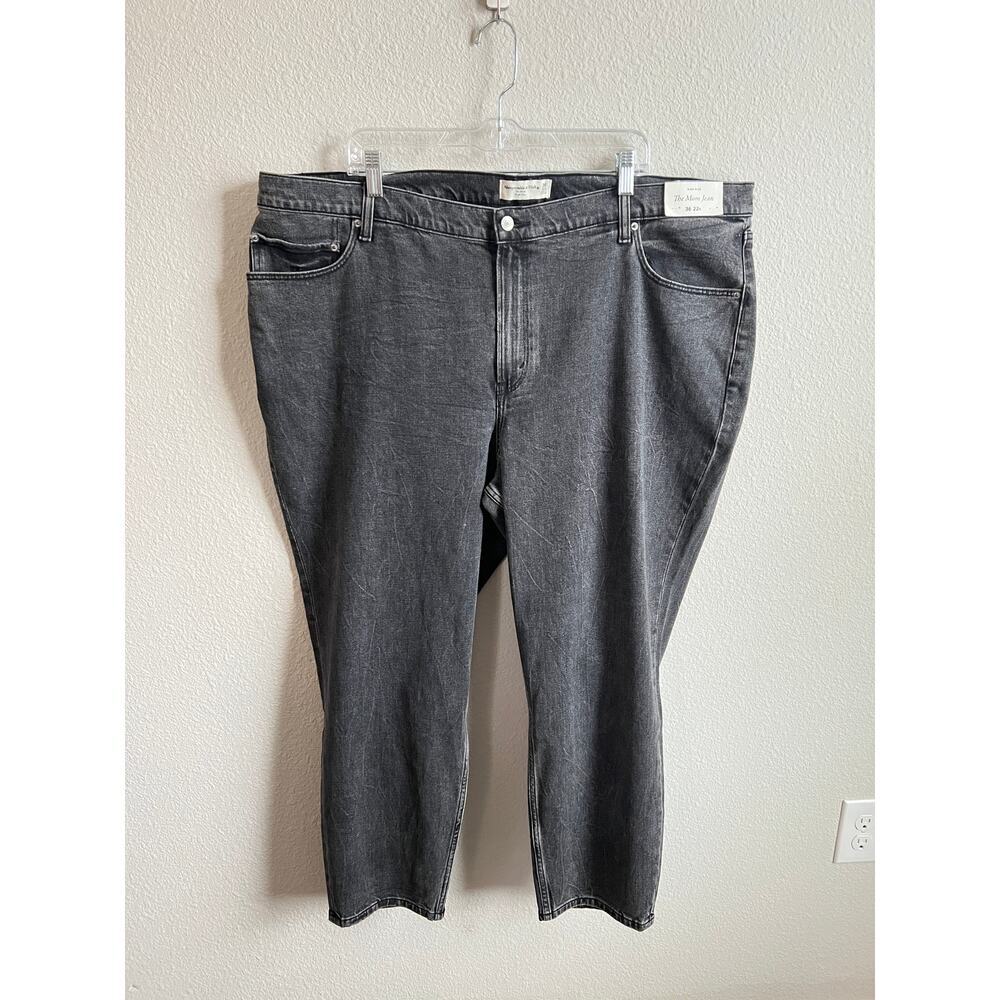 Abercrombie & Fitch Black The Mom High Rise Jean Women's 22 Plus Size NEW